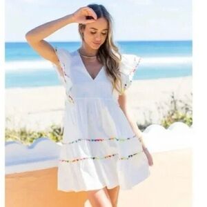 CROSBY by Mollie Burch “Lydia” White Doll Dress Size S